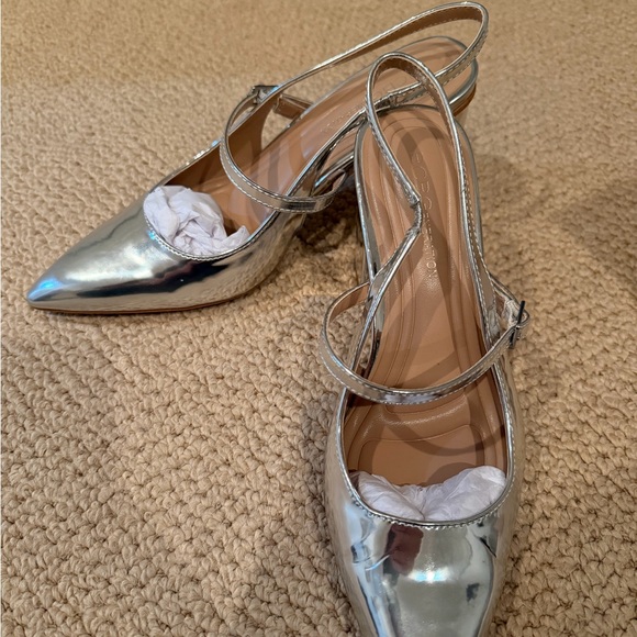 Silver Slingback Heels - Picture 3 of 8